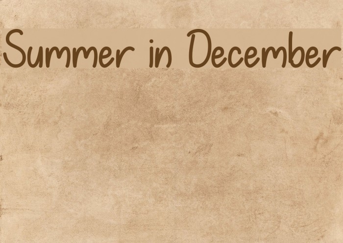 Summer in December Font examples