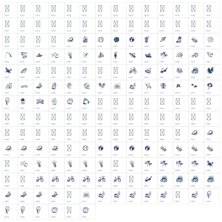 Summer88 Character Map