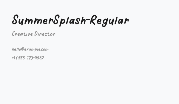 SummerSplash-Regular Business Card