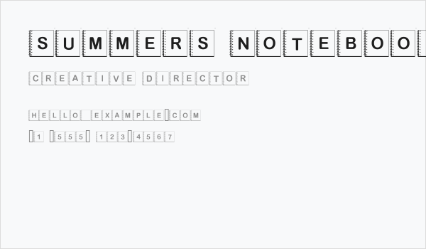 Summers Notebook Business Card