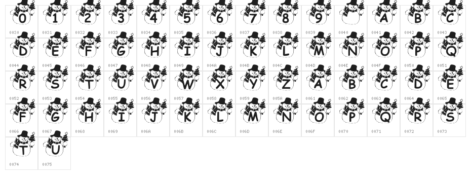 Summers Snowman Character Map