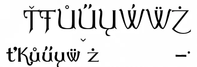Summertime Extra Characters フォント その他の文字
