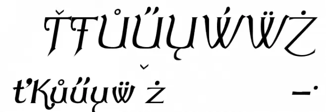 Summertime Extra Oblique フォント その他の文字