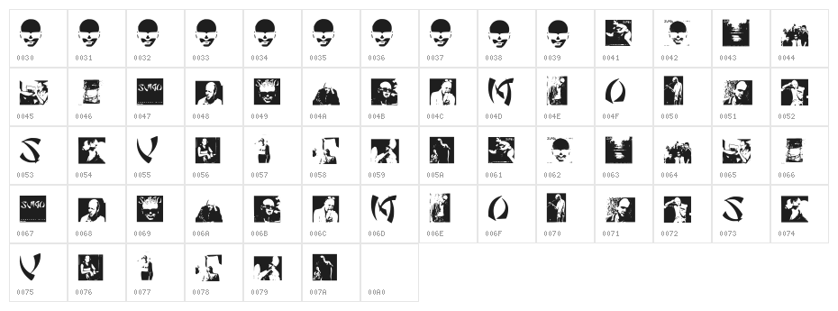 Sumo Regular Character Map