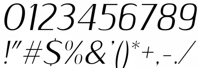 Sumptuous-LightItalic Font OTHER CHARS