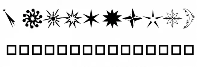 Sun, Moon & Stars Font OTHER CHARS