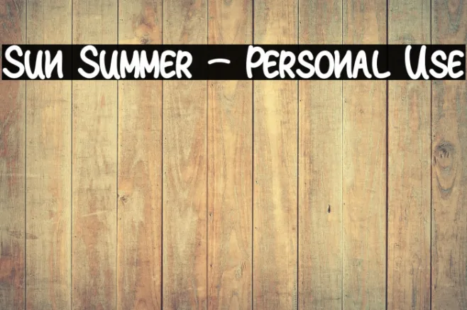 Sun Summer - Personal Use Example 2