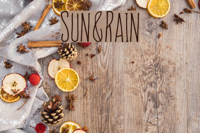 Sun&Rain Schriftart examples