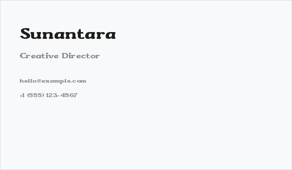 Sunantara Business Card