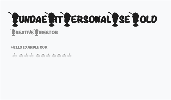 SundaeHitPersonalUse-Bold Business Card