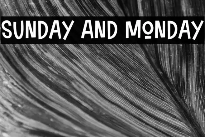 Sunday And Monday フォント examples