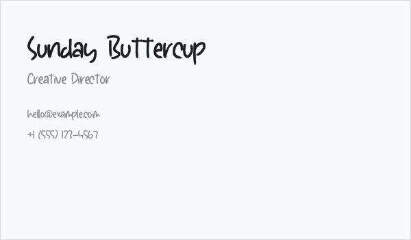 Sunday Buttercup Business Card