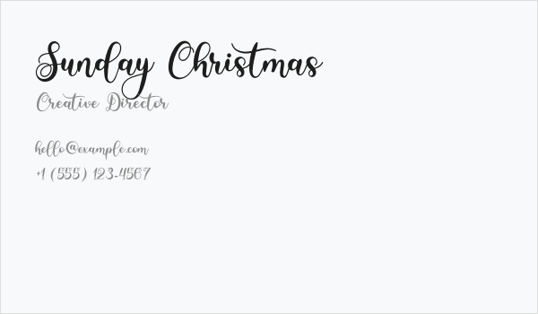 Sunday Christmas Business Card