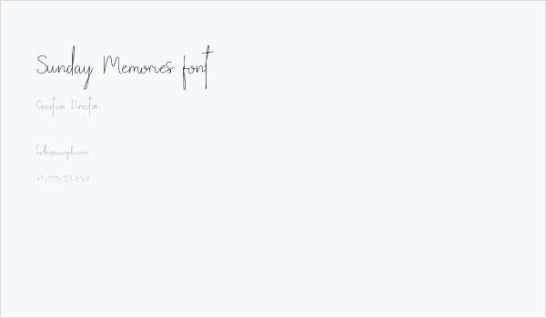Sunday Memories font Business Card