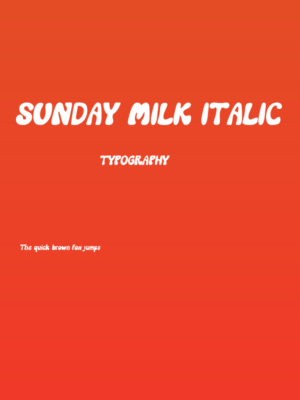 Sunday Milk Italic Poster