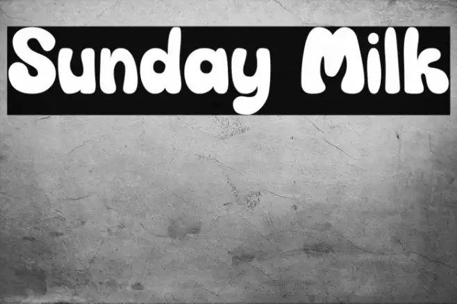 Sunday Milk Caratteri examples