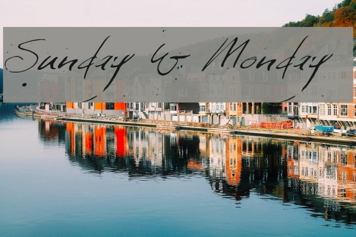 Sunday & Monday Font examples