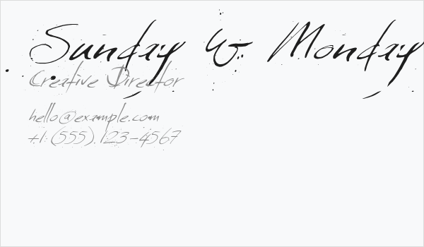 Sunday & Monday Business Card