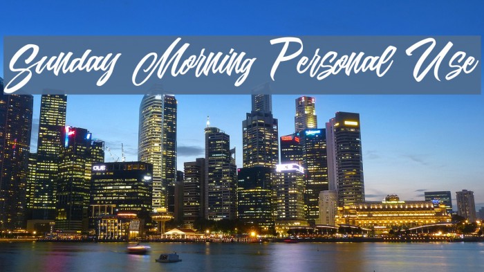 Sunday Morning Personal Use Font examples