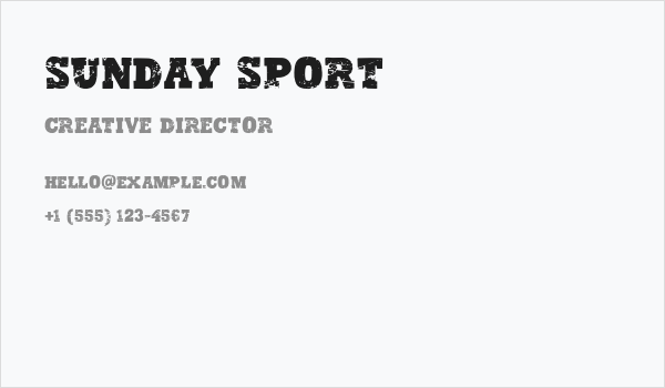 Sunday Sport Business Card