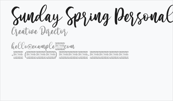 Sunday Spring Personal Use Business Card