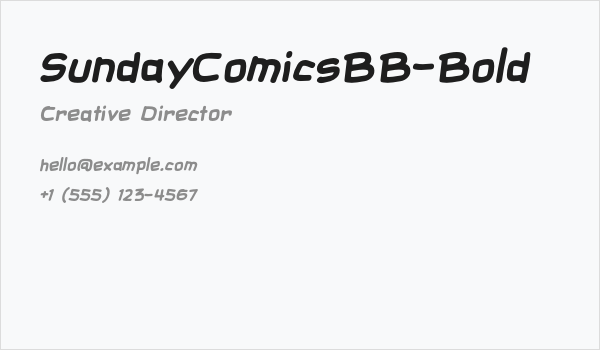 SundayComicsBB-Bold Business Card