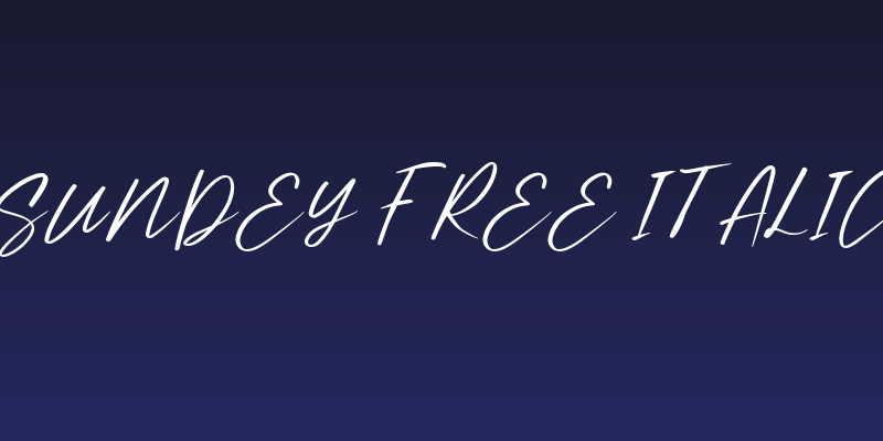 Sundey Free Italic Social Header