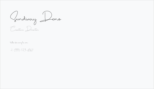 Sundiary Demo Business Card