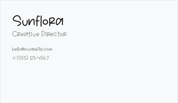 Sunflora Business Card