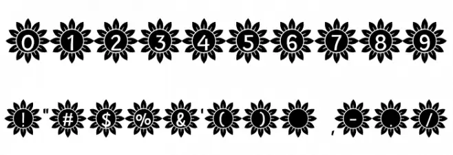 Sunflower Alphabet Solid Font OTHER CHARS