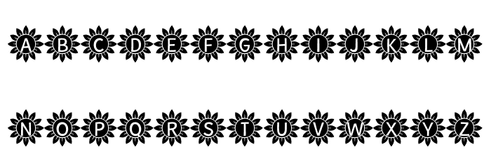 Sunflower Alphabet Solid Font UPPERCASE