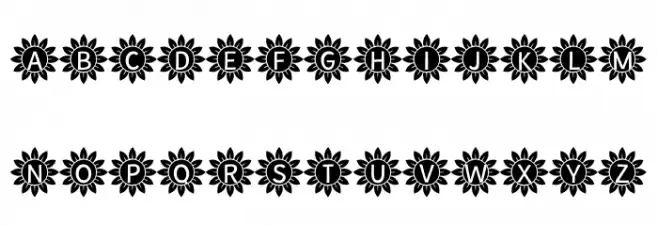 Sunflower Alphabet Solid Schriftart Groß