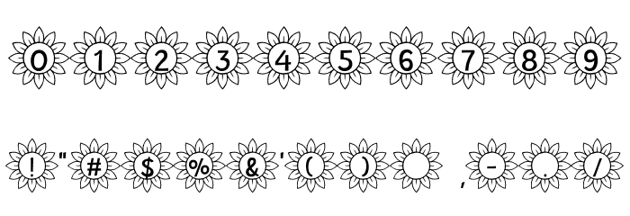 Sunflower Alphabet Font OTHER CHARS