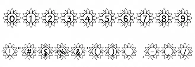 Sunflower Alphabet Font OTHER CHARS