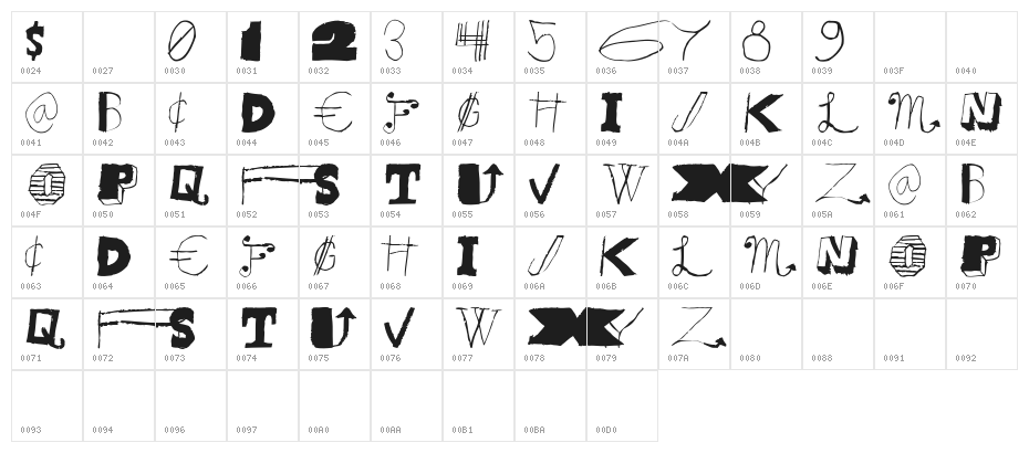 Sunflower Harvest Regular Character Map