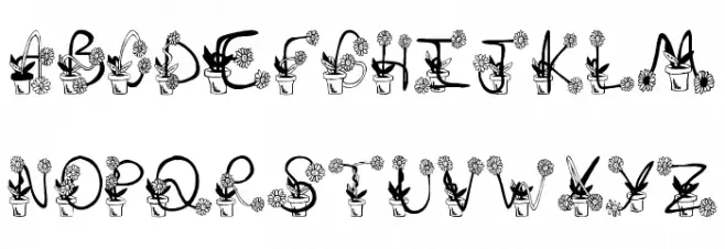 Sunflowers خط أحرف كبيرة