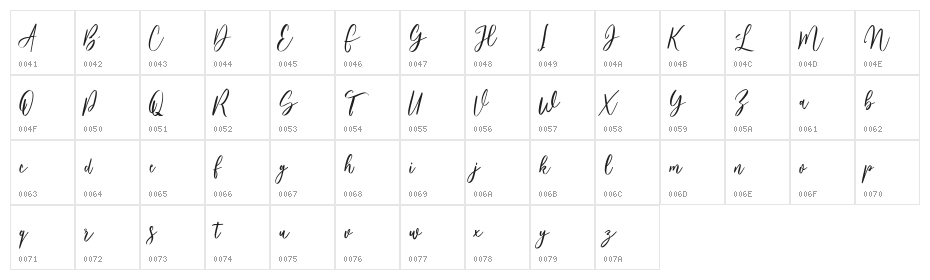 Sunfort Free Regular Character Map