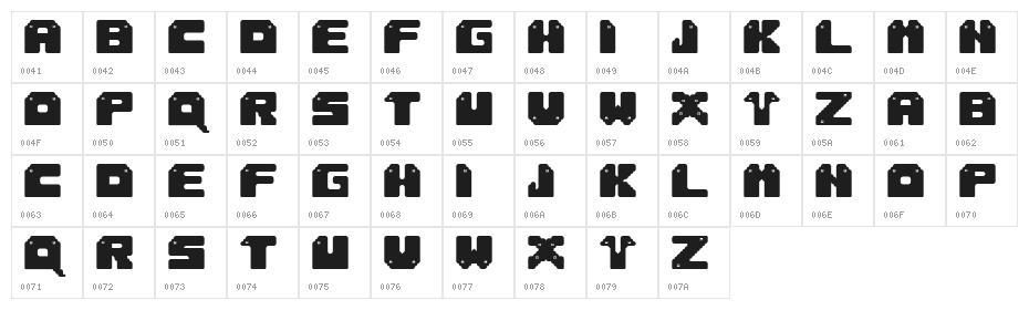 Sung Regular Character Map