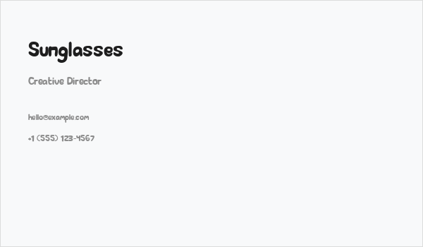 Sunglasses Business Card