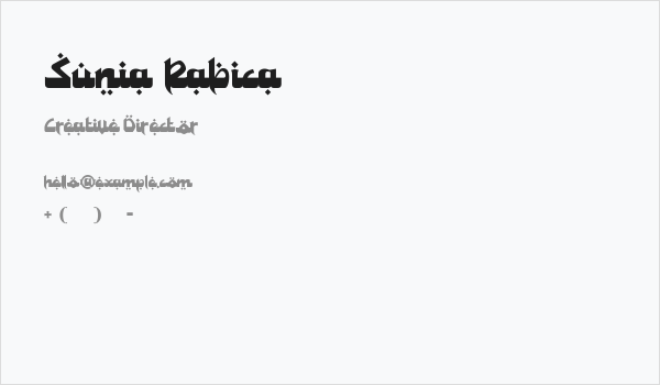 Sunia Rabica Business Card