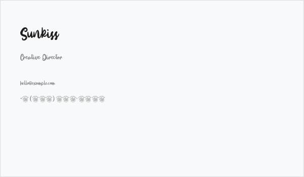 Sunkiss Business Card