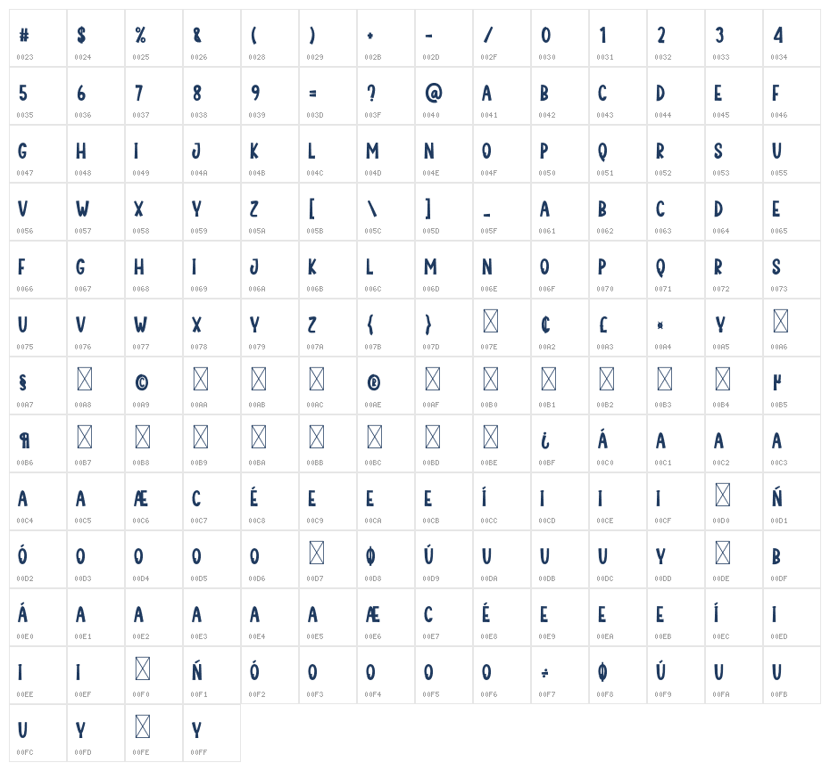 Sunlight  Exposure Character Map
