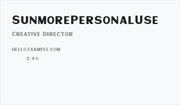 SunmorePersonalUse Business Card