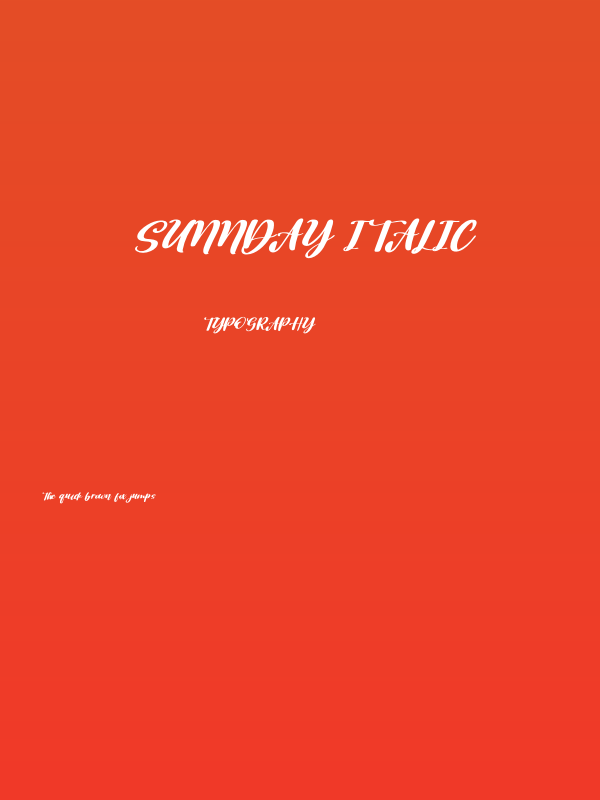 Sunnday Italic Poster