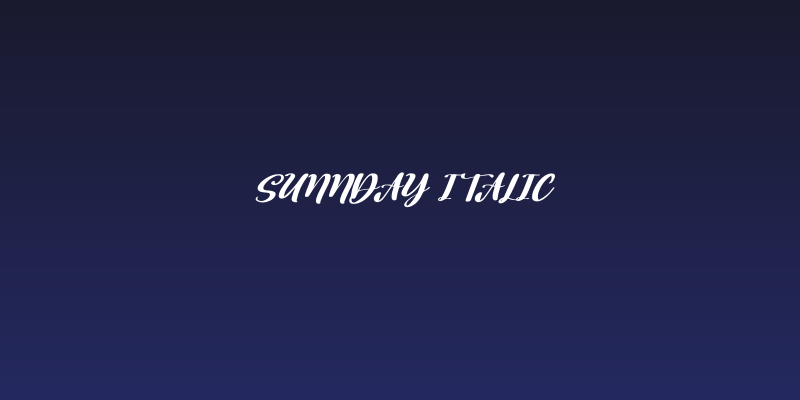 Sunnday Italic Social Header