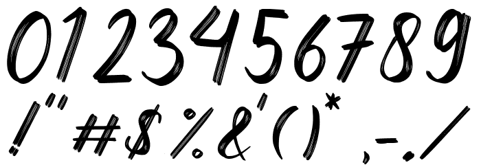 Sunny Brush Font OTHER CHARS