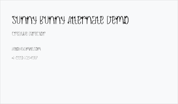 Sunny Bunny Alternate Demo Business Card