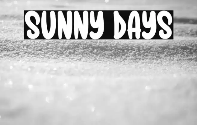 Sunny Days Caratteri examples