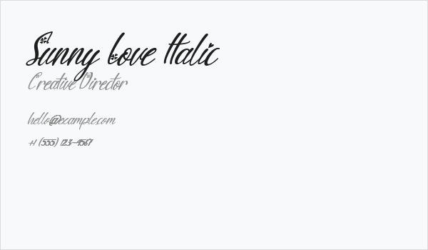 Sunny Love Italic Business Card