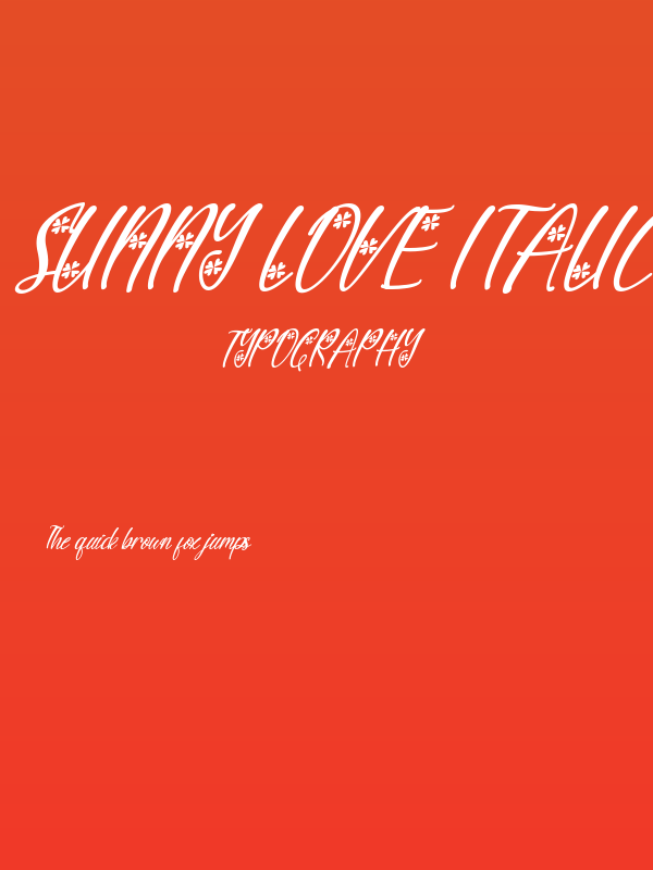 Sunny Love Italic Poster